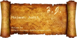 Haiman Judit névjegykártya